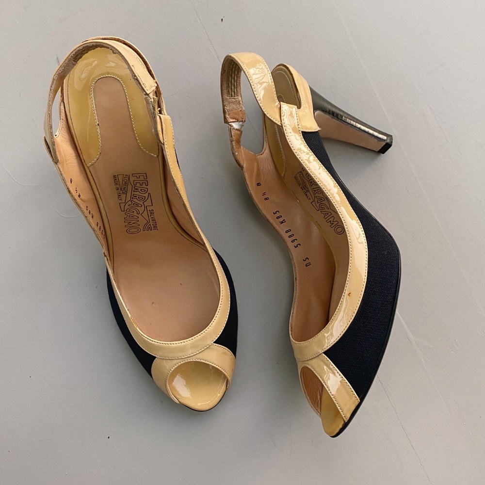 Salvatore Ferragamo Open Toe Heels